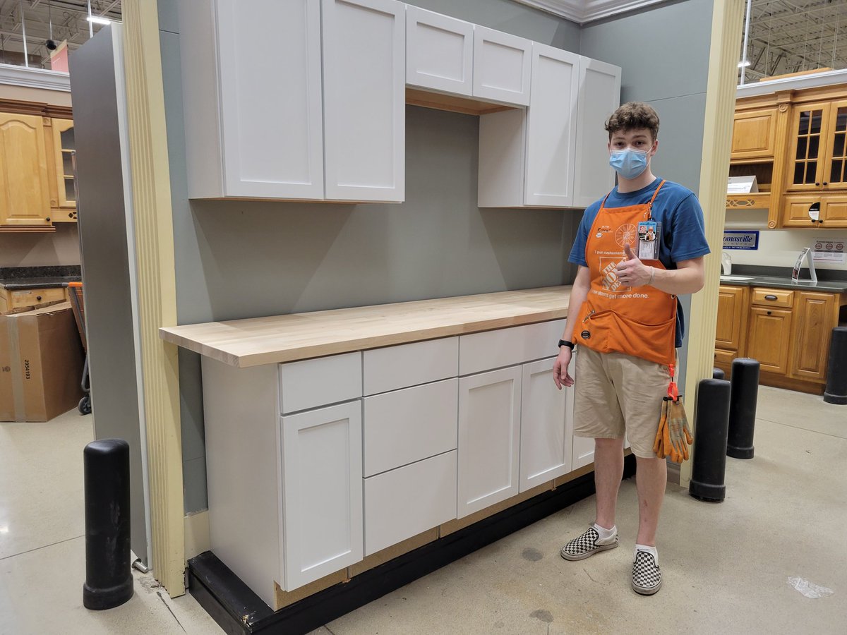 Awesome job Scott and Conner in helping to update our kitchen showroom 🎉🎉 
#successinaction 
<a href="/1975HomeDepot/">Oswego1975</a>