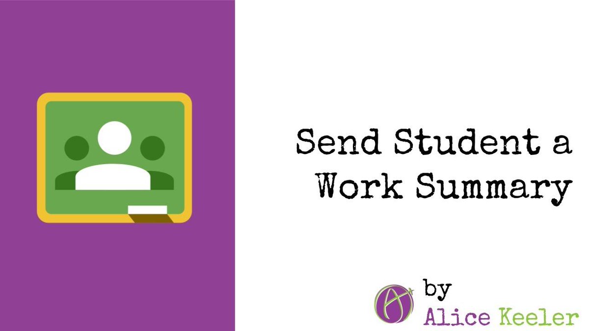 Need to know what work a student has finished and what is not completed? The place to check is the individual student work page and you can send an email with the student work summary to that student!  #GoogleEDU buff.ly/3rXfqG8