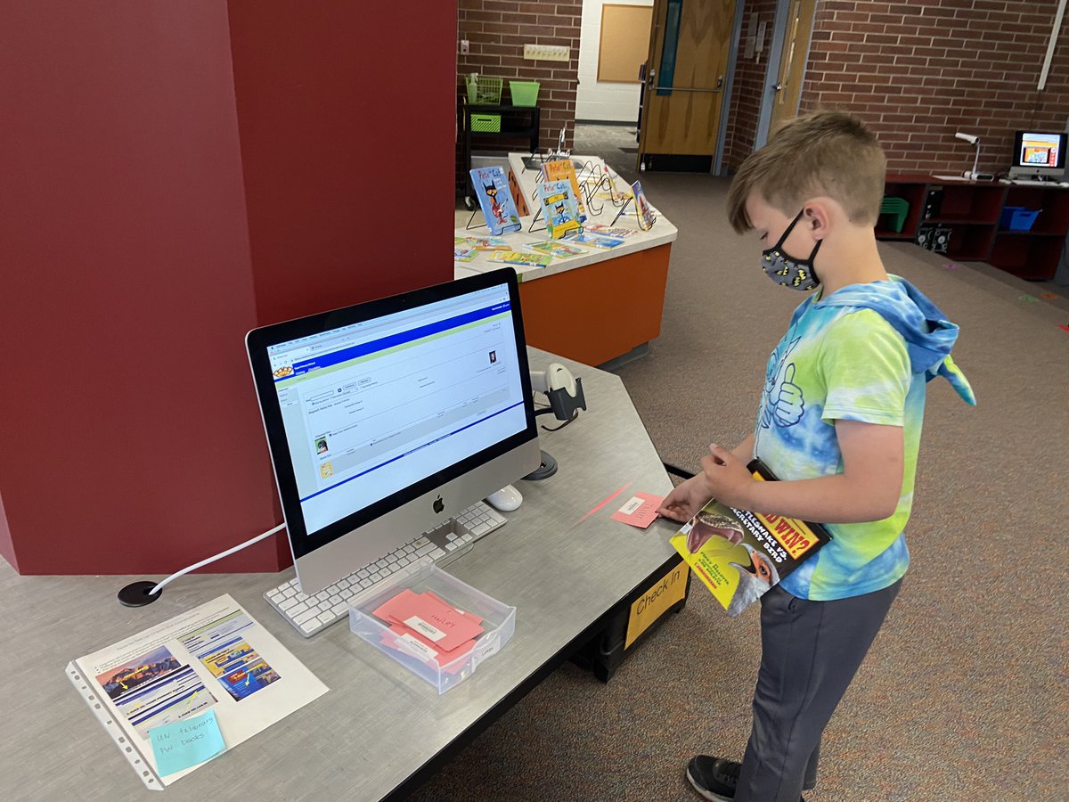 Hey <a href="/TheScottFuller/">Scott Fuller</a> remember when we chatted about library redesign...check out our newly installed check in/out stations! Thanks for your support!