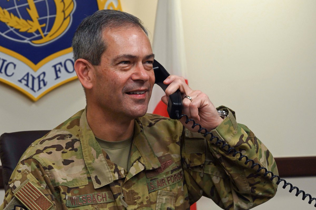 PACAF's tweet photo. #COMPACAF, Gen Wilsbach & @JASDF_PAO Gen Shunji held a teleconference to share concerns in the Indo-Pacific region. Both parties plan to deepen bilateral defense cooperation & build & strengthen a network of close partnerships to maintain a #FreeandOpenIndoPacific. https://t.co/JqBEByM2Ys