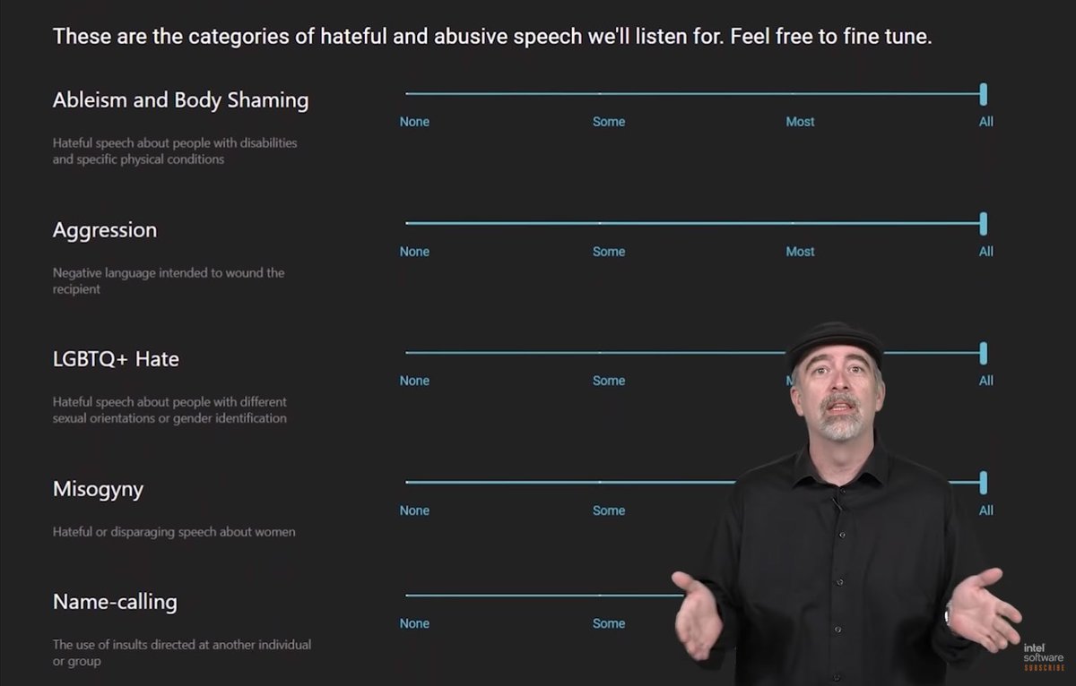 mariyaivasileva's tweet photo. I have so many questions about the design and failure modes of this hate speech classifier. How are you detecting misogyny or racism, for example? What was the data source and who labeled it? And what does the slider even mean.. how does one encode a “medium” level of xenophobia? https://t.co/eMWb08VlD9