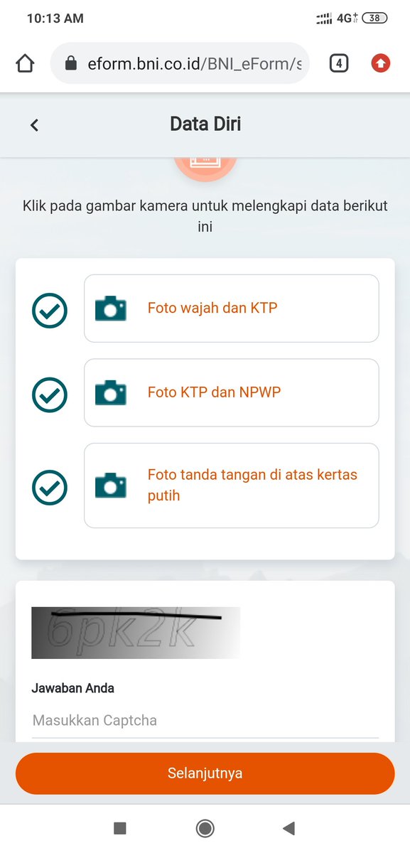 SuperBeko's tweet photo. @BNICustomerCare @BNI @BNIPromo  min tiap mau daftar rekening online pas setelah bagian kirim foto eror terus. Udah berkali2 coba dari kmrn &amp; udah ganti hp jg. Harus gmn ? https://t.co/RRrdydxbNU