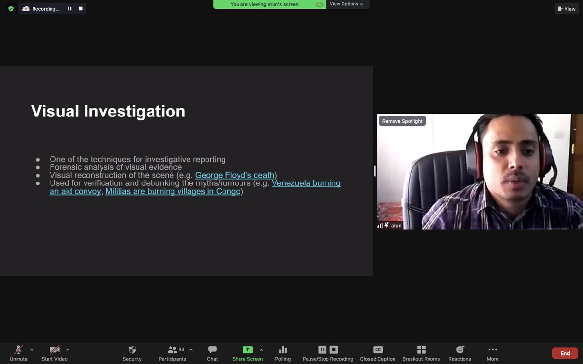 myAibd's tweet photo. Journalist from Nepal @aroonkarki is presenting on visual reporting for AIBD/ @UNESCO IPDC Online workshop on Investigative Journalism. #aibdwebinar #journalism #access2information https://t.co/1RGeBZE3BA