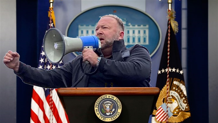 LendriganGames's tweet photo. Every time I see Alex Jones trend, it reminds me that he should be Press Secretary so that @PressSec can see that the only way to keep up with political insanity is to fully embrace it. https://t.co/vR25jyBzxU