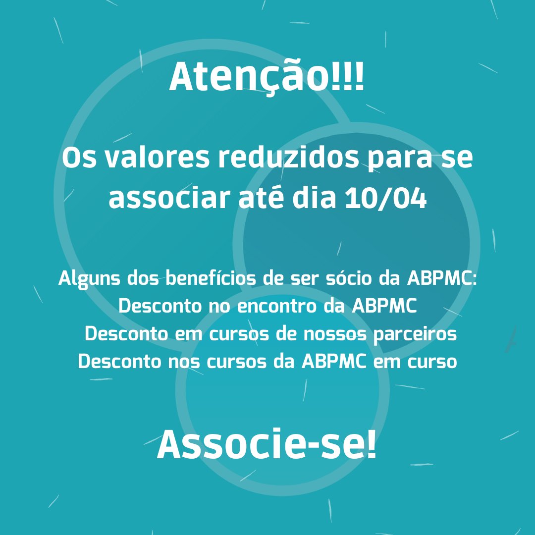 Atenção para a virada de lote!

Os valores reduzidos para se associar vão até 10/04!

Acesse o formulário  pelo link: forms.gle/GpabBgrP8Fo6YL…