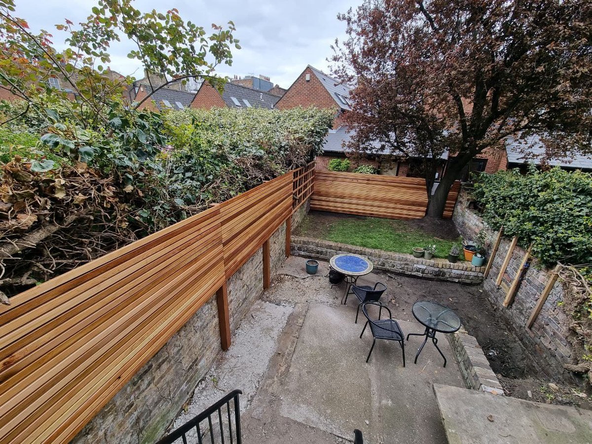 GreenwaysLSS's tweet photo. Phase one, a Canadian cedar fence up on our most recent project. 

Phase 2 of a new porcelain patio and repairs to some brickwork starting next week! https://t.co/td7t5BWpoD