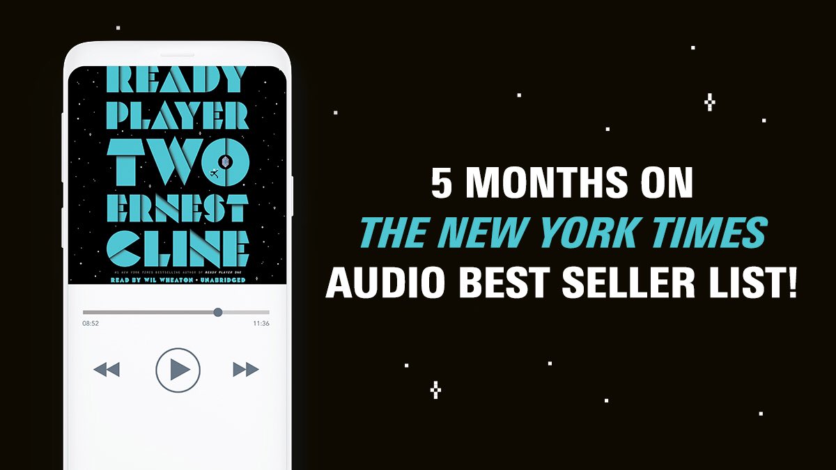 Five straight months on the @nytimes Audio Best Seller list! 🙌🏻 #ErnestCline #ReadyPlayerTwo