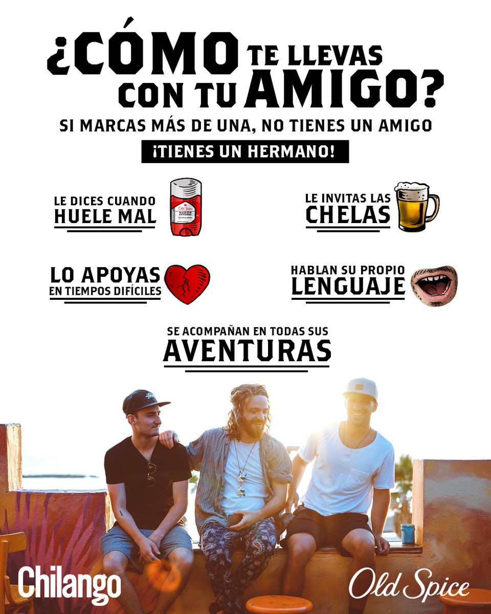 ChilangoCom's tweet photo. ¡Amigos hay muchos, hermanos hay pocos! Si tú y tus compas han pasado por más de dos situaciones como estas, ya forman parte del #CodigoDeLaHermandad @OldSpiceLA. 😎 https://t.co/Zbl5EYh9Sd