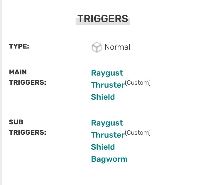 2. He has a very unique trigger set and dual wields raygust and has a custom thruster, which instantly makes him stand out to me. Raygust is very unpopular among attackers and we rarely see it used and even when it is used it’s usually just for a shield (Osamu/Ko).