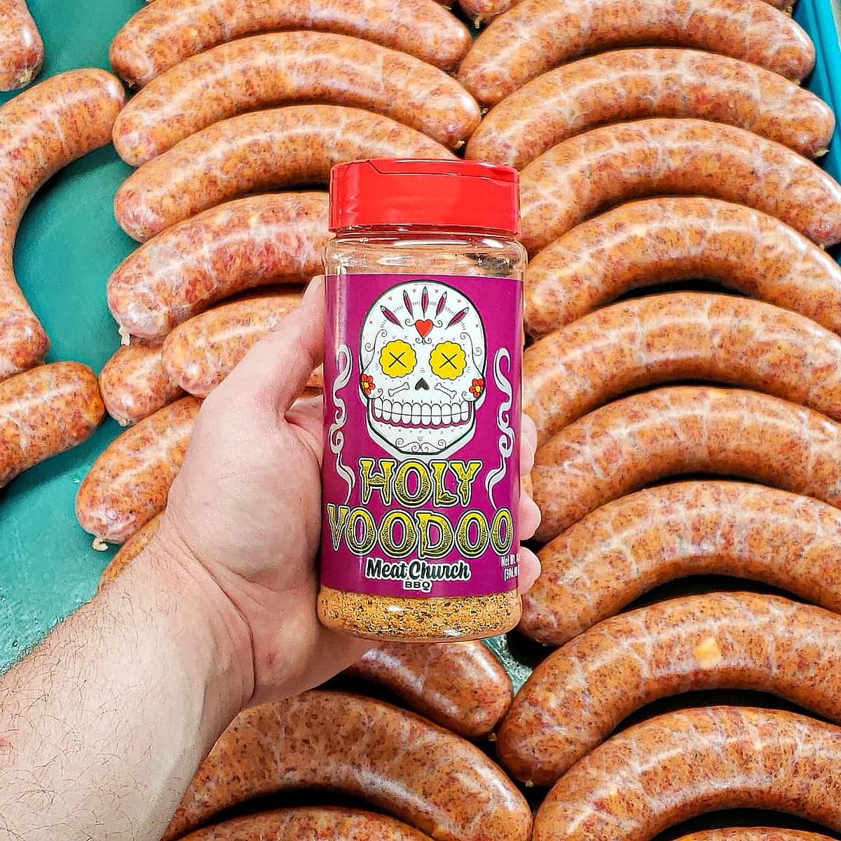 We've got another @meatchurch sausage for you this week this time with Holy Voodoo and pepper jack cheese! Make sure to get here early if you want one!