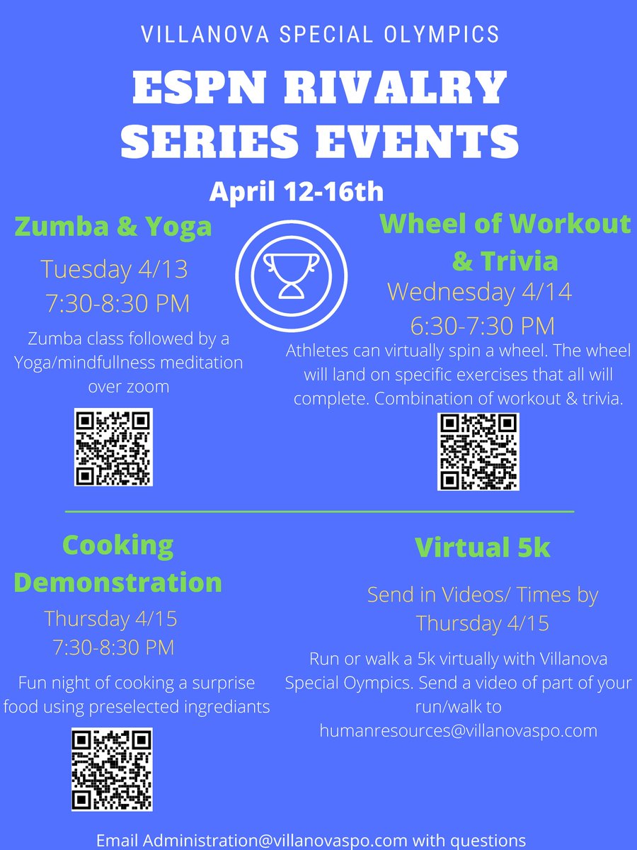 Students of <a href="/VillanovaSpO/">VU Special Olympics</a> Special Olympics have been eager to reconnect with Special Olympics athletes. We know that in-person practices and events are not happening at the moment, so we’ve been planning some fun virtual events instead!