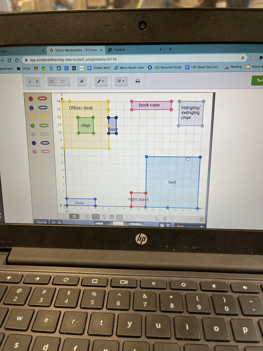 LMawhee's tweet photo. Soda machines and shark tanks in the house?! Math stations this week included a choice board where @spears5th students plotted points on a coordinate grid to create their dream room! @STEMscopesMath @harrison579 #spearstechmadness https://t.co/LyvZE5jH2R