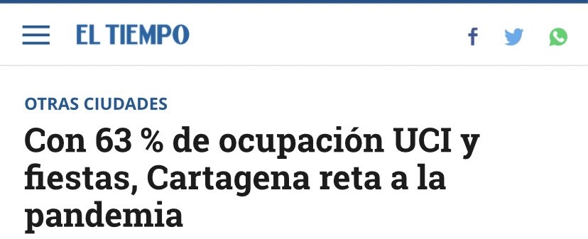 jimurra's tweet photo. La prensa capitalina siempre reportando de forma despectiva hacia Cartagena. ¿Por qué más bien no estudian cómo ha hecho Cartagena para tener el mejor manejo de la pandemia en el país, sin mayores medidas restrictivas? https://t.co/SSv442kFDS