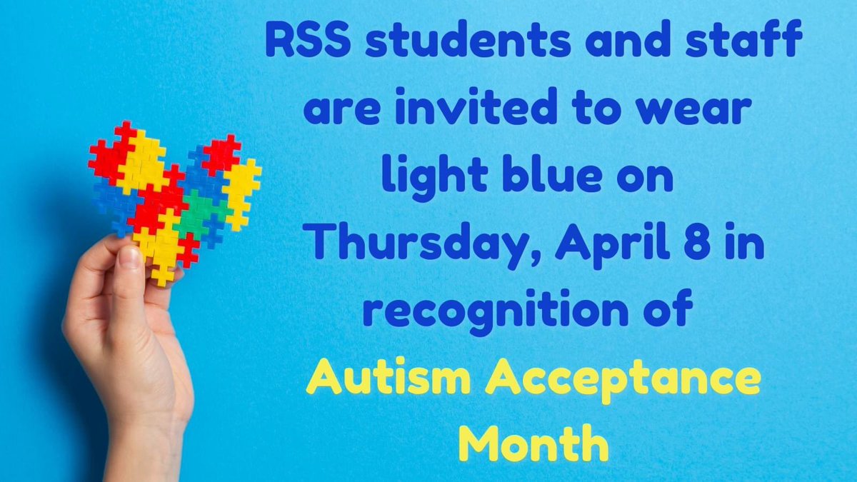 ElizabethMitcha's tweet photo. My friends @BostianES  are reminding @RSSinformation about tomorrow! #thisisautism #RSSCelebratesdifferences https://t.co/EYe4HQEMwv