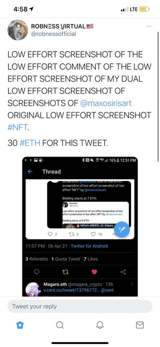 LOW EFFORT SCREENSHOT WITH THE BOTTOM CUT OFF OF LOW EFFORT SCREENSHOT OF THE LOW EFFORT COMMENT OF THE<a href="/tag/nft"class="tags"><span>#nft</span></a>