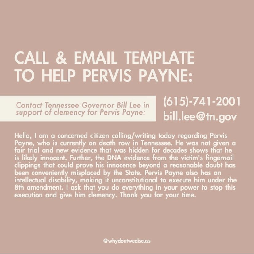 here are also some resources & ways you can help save pervis payne’s life. this only takes a few seconds to do, so please do all of these actions.