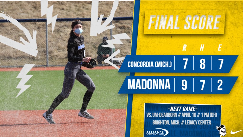 FINAL | MU 9, CUAA 7 (6 Innings)

Amy Clegg goes 1-for-2, drives in two and scores two
Fessenden 2-for-2, 1 RBI, 1 Run
Jones move to 5-0

📊 mucrusaders.com

#CrusaderNation