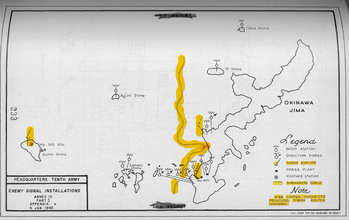 The Japanese were aided in these attacks not just from poor USN signal security, but also due to an intelligence failure on the routing of Japanese underwater cables.The cable coming from Formosa landed at Naha and not Hagushi as shown.33/