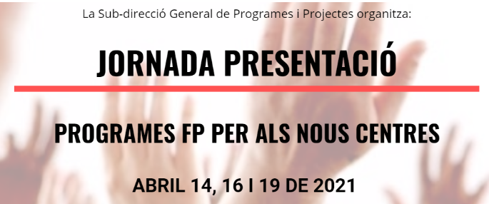 Vols coneixer els porgrames de la Subdirecció de programes i projectes de l'FP? els dies 14, 16 i 19 d'abril tens una cita.
<a href="/educaciocat/">Educació</a> <a href="/fpcatalunya/">FP Catalunya</a> 
sites.google.com/xtec.cat/prese…