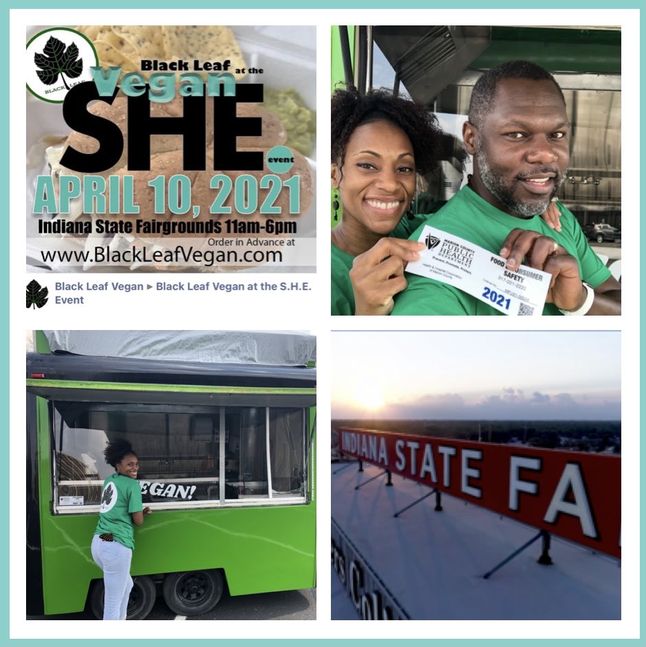 TheLoungeTeach's tweet photo. Great things are happening 4 @dsslack as 1st #Vegan vendor at @IndyStateFair 2021. 🎊🎉🔥 Try delicacies at #SheEvent this Saturday, April 10 at fairgrounds, and hear about this entrepreneurial biz Sunday, April 11 @TheLoungeTeach at 7pm. #VeganForHealth #FirstIndyVeganFoodTruck https://t.co/CzPcadB3BT