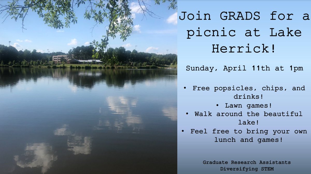 Hey y'all! Come out on Sunday to Lake Herrick and take that break you've been telling yourself you need. Sign up here so we know how much snacks to bring!
forms.gle/PAMmon2edZw8LA…