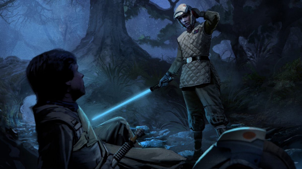 _MaisGeek's tweet photo. Artes conceituais de Leia Organa treinando para se tornar uma Jedi com ninguém menos que seu irmão, Luke Skywalker. https://t.co/6gGFm6LD3h