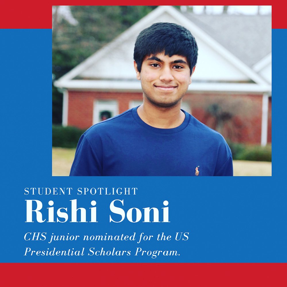 AutumnOBryanCCS's tweet photo. STUDENT SPOTLIGHT:  Rishi Soni

After submitting scientific research to the Tennessee Junior Science and Humanities Symposium, Rishi was nominated by the symposium to apply for the US Presidential Scholars Program.  What a tremendous honor! https://t.co/XHcXQbivTE