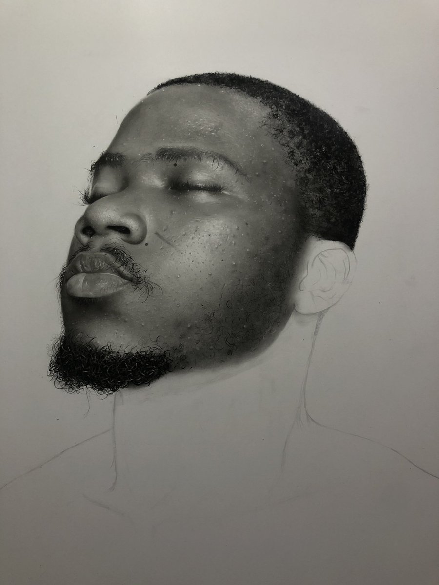 Im done with the face and beard. 
More to come!