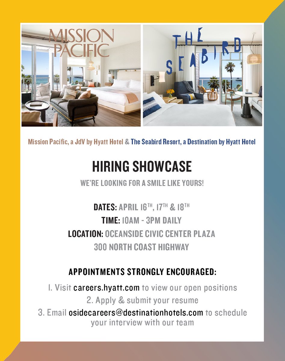 <a href="/lorrah_hogue/">Lorrah Hogue</a> <a href="/missionpacific_/">Mission Pacific</a> <a href="/seabirdresort/">The Seabird</a> <a href="/CityofOceanside/">City of Oceanside</a> <a href="/VisitOceanside/">Visit Oceanside</a> We are so excited by this partnership. Will do great things for students and our <a href="/TheLeaderinMe/">The Leader in Me</a> program. We will be represented at their upcoming recruiting event!