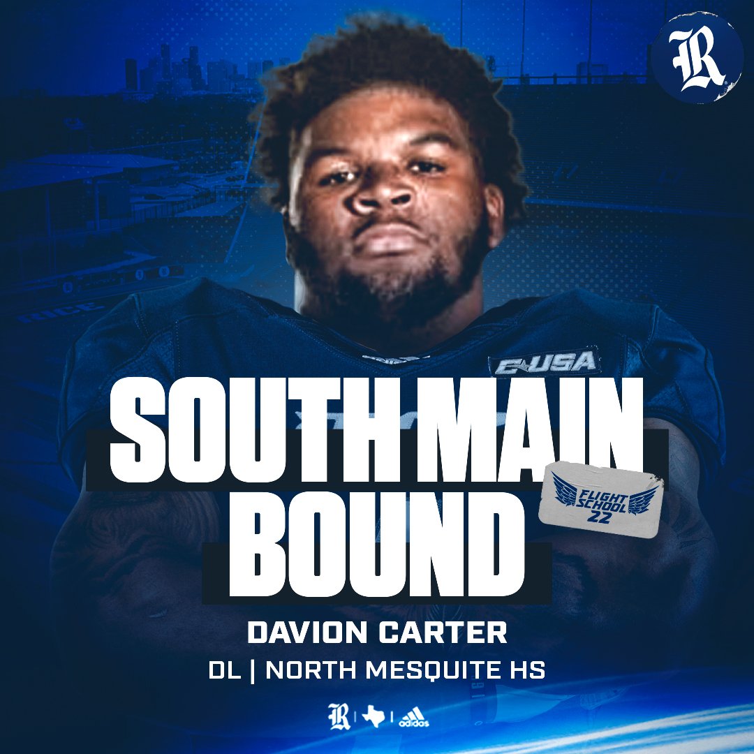 Davion Carter (@davioncarter90) on Twitter photo I would like to thank my family, friends and coaches for supporting and believing in me. I'm excited to announce that I am committing to <a href="/RiceFootball/">Rice Football</a>
<a href="/alexm_brown/">Alex Brown</a> <a href="/CoachCCalhoun/">Coach Calhoun</a> <a href="/KoachV/">Wiley Vonner Jr</a> <a href="/CoachHaywood/">Adrian haywood</a> <a href="/tkick6/">tim seder</a> <a href="/TrustMyEyesO/">⭕️FFERTUNITY</a> #GoOwls I would like to thank my family, friends and coaches for supporting and believing in me. I'm excited to announce that I am committing to <a href="/RiceFootball/">Rice Football</a>
<a href="/alexm_brown/">Alex Brown</a> <a href="/CoachCCalhoun/">Coach Calhoun</a> <a href="/KoachV/">Wiley Vonner Jr</a> <a href="/CoachHaywood/">Adrian haywood</a> <a href="/tkick6/">tim seder</a> <a href="/TrustMyEyesO/">⭕️FFERTUNITY</a> #GoOwls