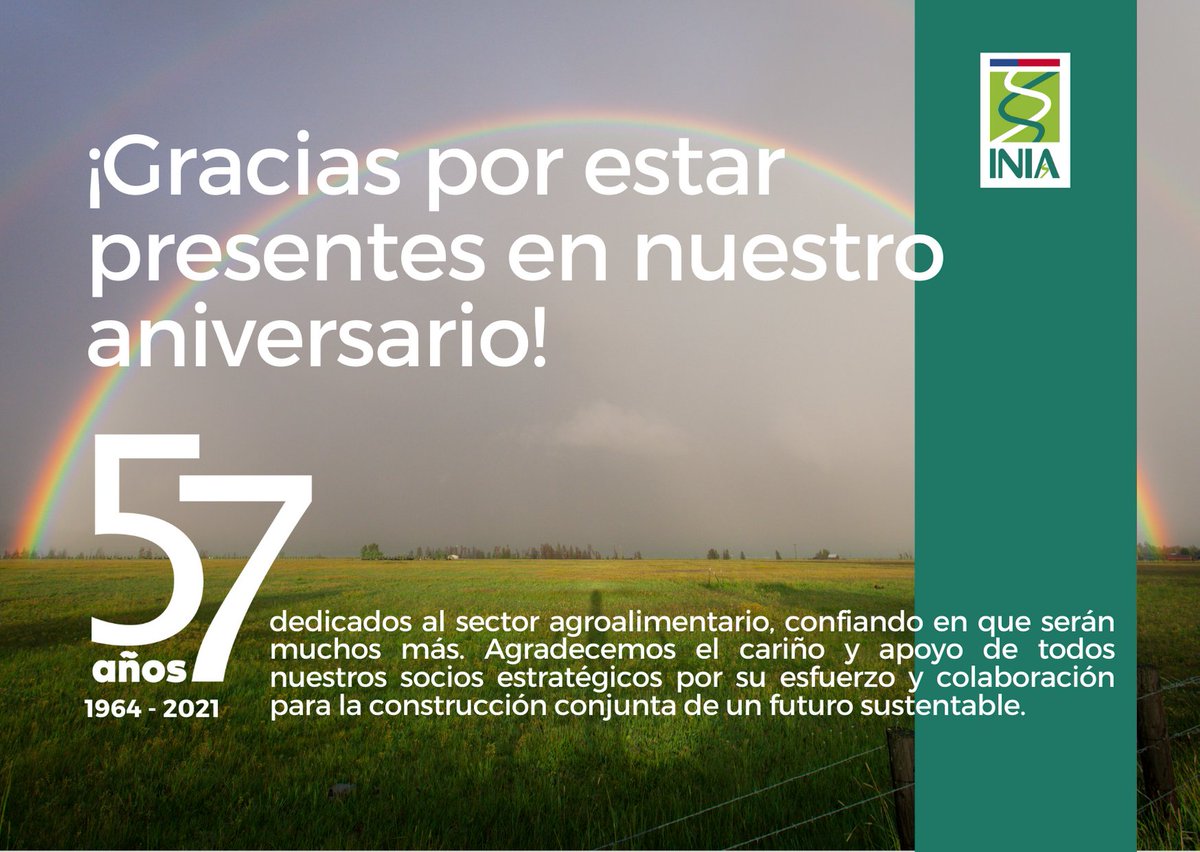 Aniversario 57🎂<a href="/iniachile/">INIA Chile</a> presente también en #Magallanes  <a href="/MinagriMagallan/">MinagriMagallan</a> <a href="/sagchile/">SAG</a> <a href="/conaf_minagri/">CONAF - Corporación Nacional Forestal</a> <a href="/INDAP_Chile/">INDAP_Chile</a> <a href="/MagallanesIndap/">INDAP_MAGALLANES</a> <a href="/FIA_Chile/">FIA</a> @SeremiCienciaAu @umagallanes <a href="/FAOChile/">FAO Chile</a>  <a href="/FranciscoSalesZ/">Francisco Sales</a> <a href="/BustosValdivia/">Pedro Bustos Valdivia</a> <a href="/Marta_Alfaro_V/">Marta Alfaro</a> <a href="/petorreso/">Paula Torres Ordenes</a> <a href="/COREMagallanes/">CORE Magallanes</a> @goremagallanes1 🍀