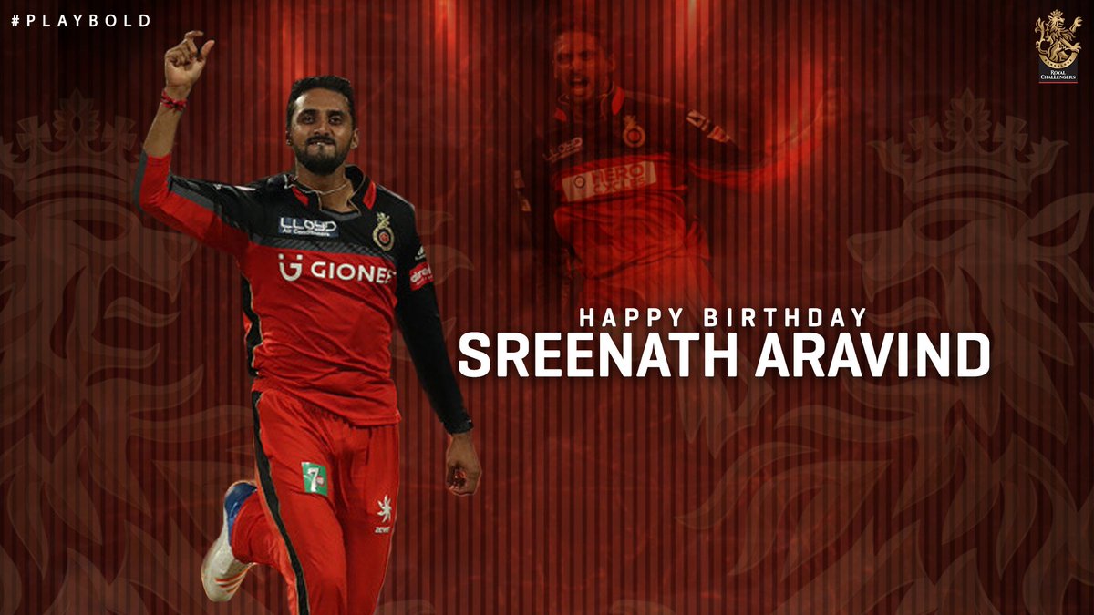 RCBTweets's tweet photo. Wishing former RCB and Karnataka speedster Sreenath Aravind a smashing birthday! 

#PlayBold #WeAreChallengers https://t.co/pYfMQEIqy9