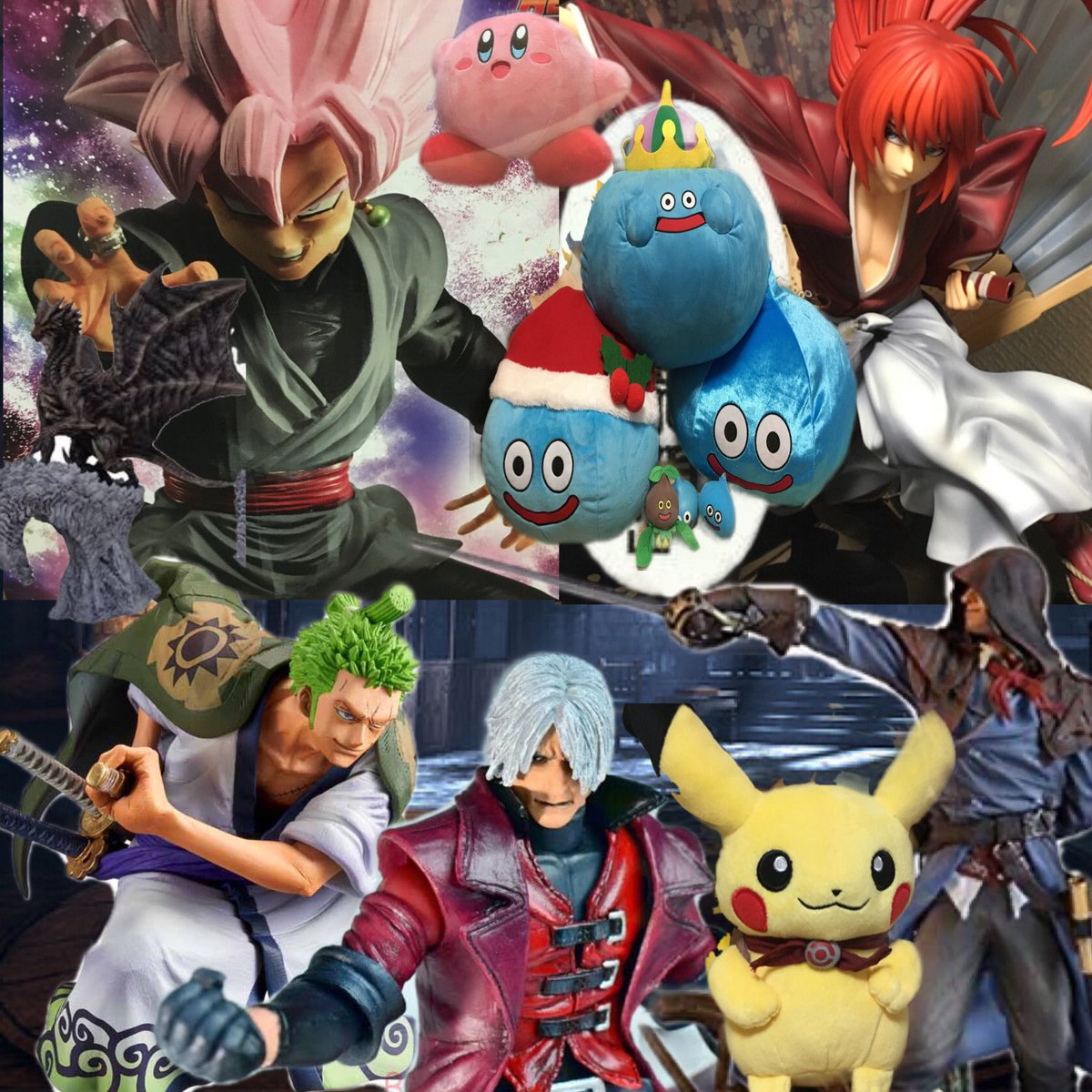 ゆうピカ ゲーム実況 活動休止 お気に入りの持ってるフィギュアやぬいぐるみを合成して集めてみた 本当はもっとお気に入りいるけど ゴクウブラック Db超 緋村剣心 るろ剣 カービィ 星のカービィ スライム軍団 ドラクエ ダンテ デビルメイクライ