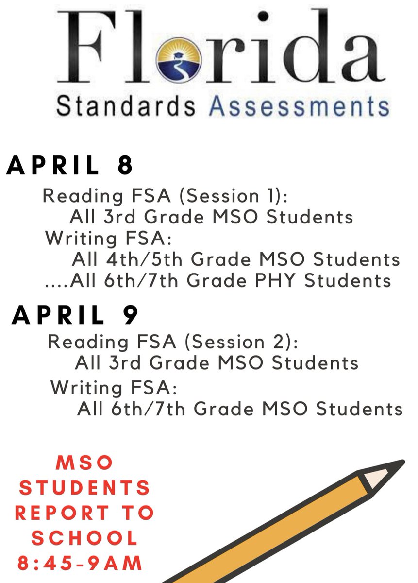K8_Dragons's tweet photo. We will be posting a weekly testing schedule to assist parents and students. A reminder that all students MUST wear a facial mask, bring in a bottle for water, and a #2 pencil. MSO Students must be in uniform (polo shirts). We can’t wait to see you! #dragonsdominate #FSAReady https://t.co/hDfkXjZbkE