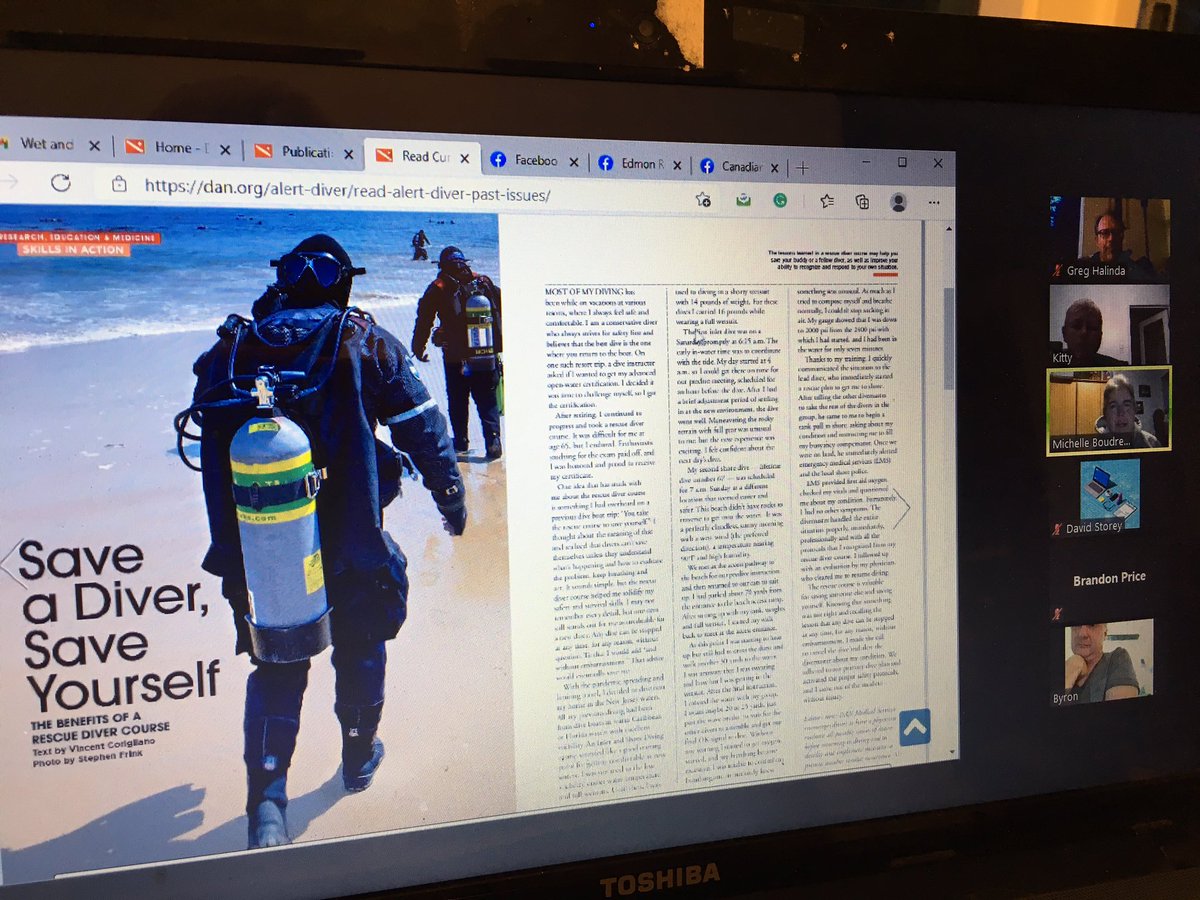 WetnWildScuba's tweet photo. Monthly meeting and learning about diver safety with DAN, Divers Alert Network. Lots of great research and info through their website and e-magazines. @DANGlobalSafety https://t.co/tWemOngTVN