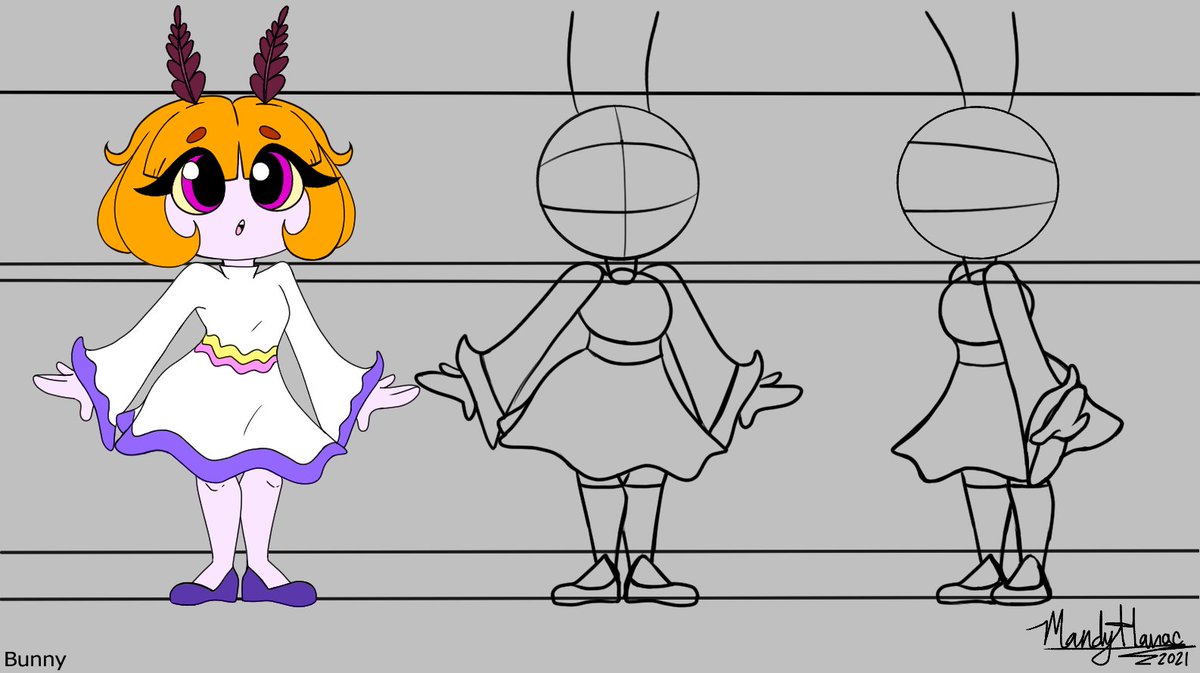 Sleepy_Caramel's tweet photo. I did a redesign of a old character I bought years ago from my friend @primposi so I can animate her for this weeks assignment. #artistsontwitter #animation #characterdesign #charactermodelsheet https://t.co/fSZKmMygX8