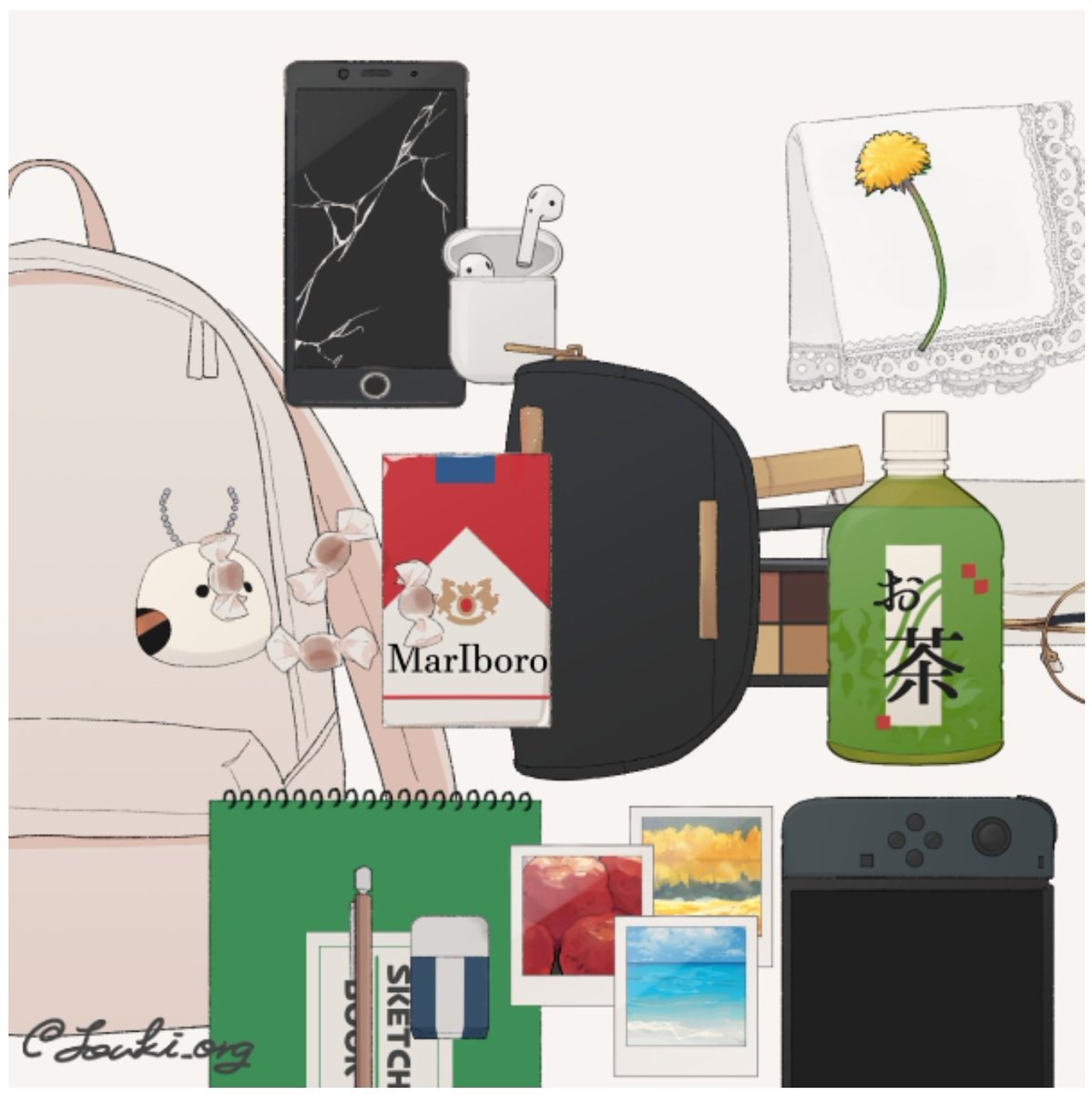 mxrimoto's tweet image. me an my bag (piena di roba che puntualmente non serve)