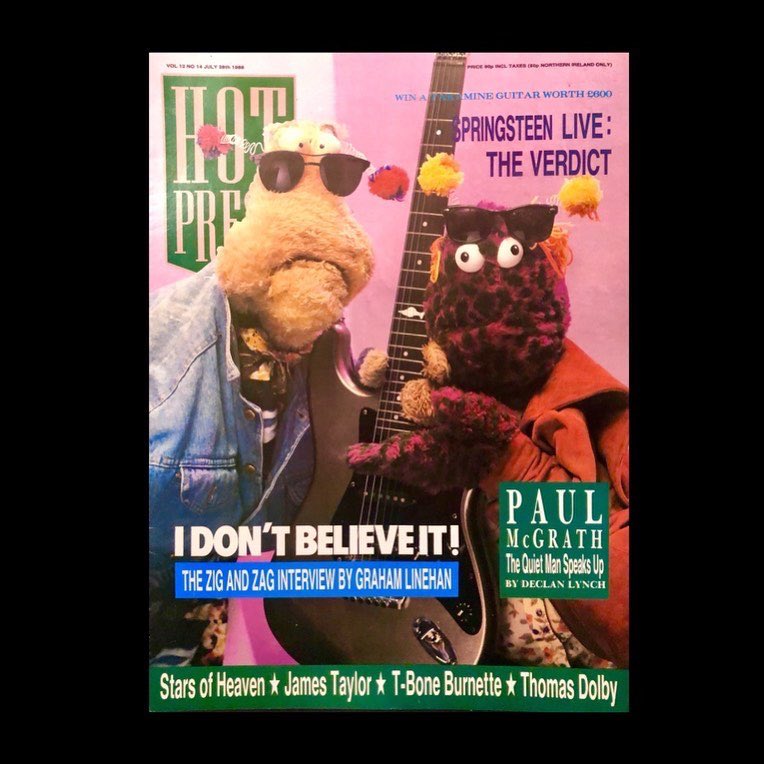DoubleZCreative's tweet image. You know you’ve made it in Ireland when you’re on the cover of ⁦@hotpress⁩ - we had only been on TV on #DempseysDen for one season. Interview by Graham Linehan - July 1988. Photo shoot by the legendary Colm Henry (and yes, that guitar was ours and is still in the attic)