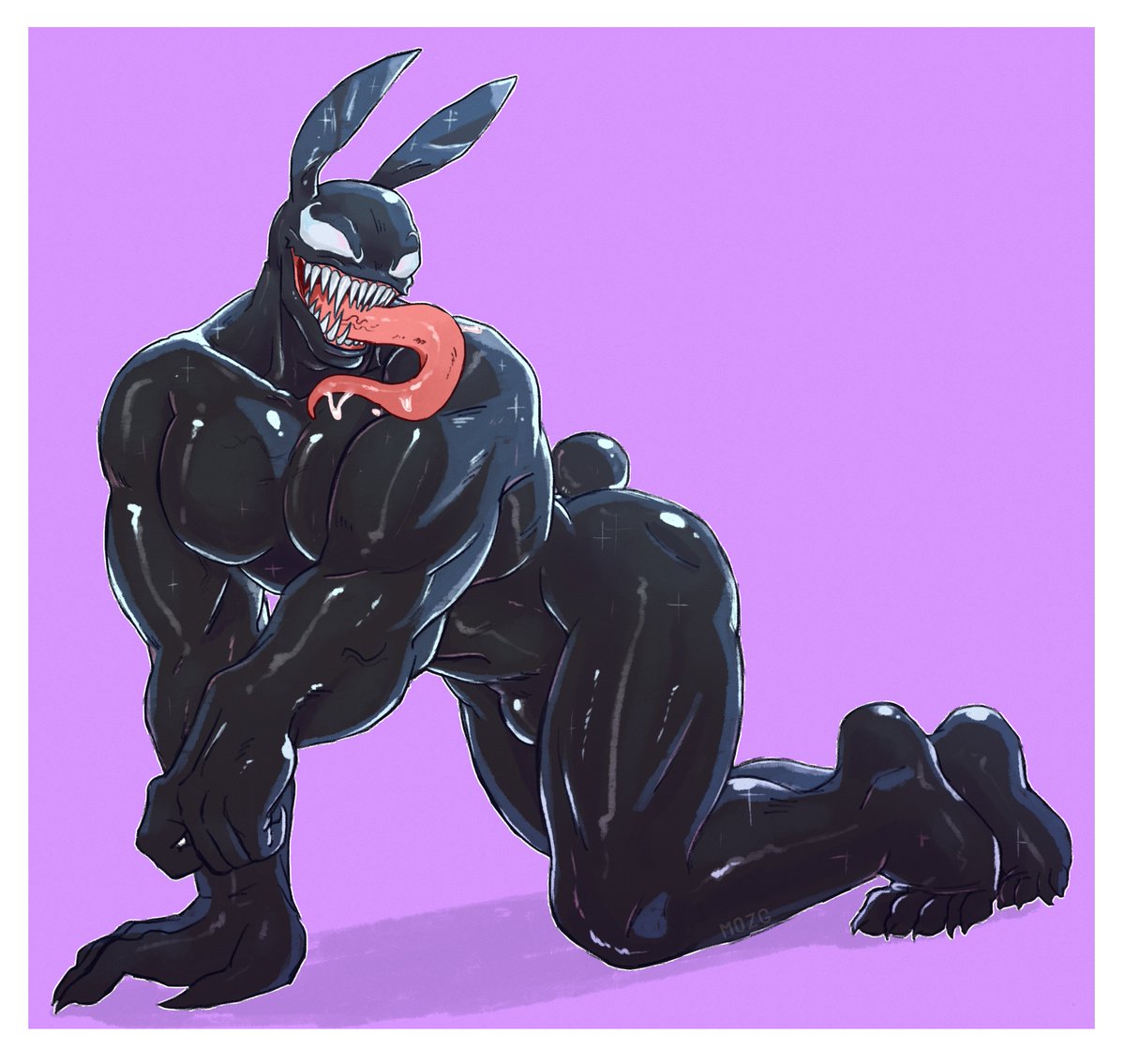 Mozgistired Sorry for the lack of  everything  heres a bunny Venom from Patreon as a late easter gift.