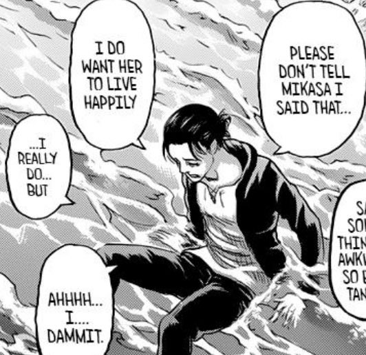 #AttackOnTitan139 #aot139spoilers

okay. i hate some shit he said in this chapter but i really wanted this eren to come back. I missed this brat, the one who shouts everything he's feeling the moment he gets the chance to. The tears, too. He was more human here. 