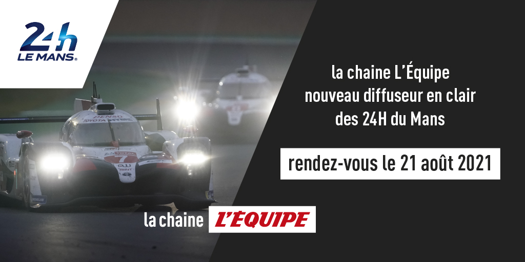 lachainelequipe's tweet image. La chaine L'Équipe est le nouveau diffuseur en clair des @24heuresdumans jusqu’en 2023 ! Rendez-vous le 21 août ! #lequipeAUTO #LEMANS24