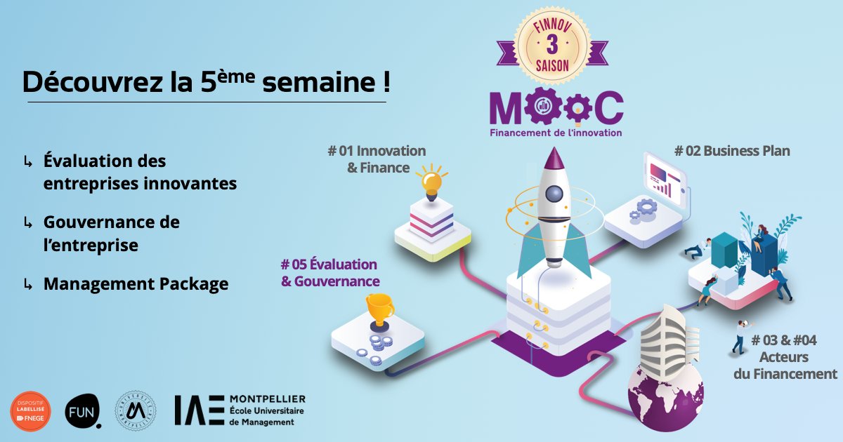 Dernière semaine du MOOC❗️Découvrez plusieurs interviews sur l’évaluation &amp; la gouvernance des entreprises innovantes, 2 éléments complexes mais essentiels !
🗣️ Pascal Barneto (IAE Bordeaux) Peter Wirtz (IAE Lyon) <a href="/DonnadieuFr/">donnadieu eric</a> (ELEOM Avocats) &amp; <a href="/AymericBarthes/">Aymeric Barthes</a> (Naïo Technologies)