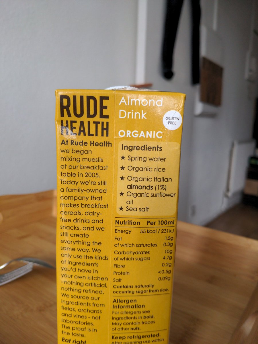 arezpe's tweet image. And they call this an "almond drink". @rudehealth