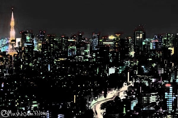 りぃ イラスト好きな人と繋がりたい イラスト好きと繋がりたい イラスト 夜景 東京