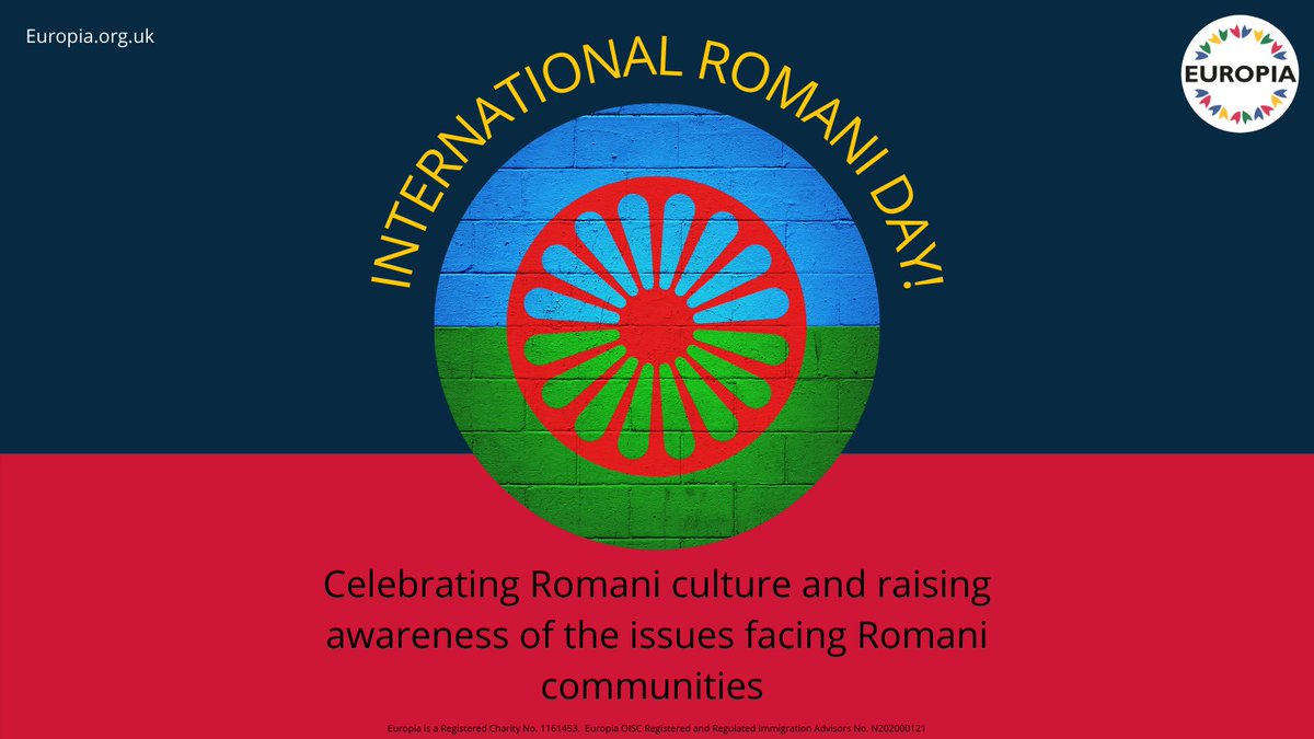 Today is International Romani day! A day to celebrate Romani culture and raise awareness of the issues facing the Romani communities. You can read about Europia’s work with the Roma Community in Greater Manchester here: bit.ly/3fQnk1B

#Romani #InternationalRomaniDay