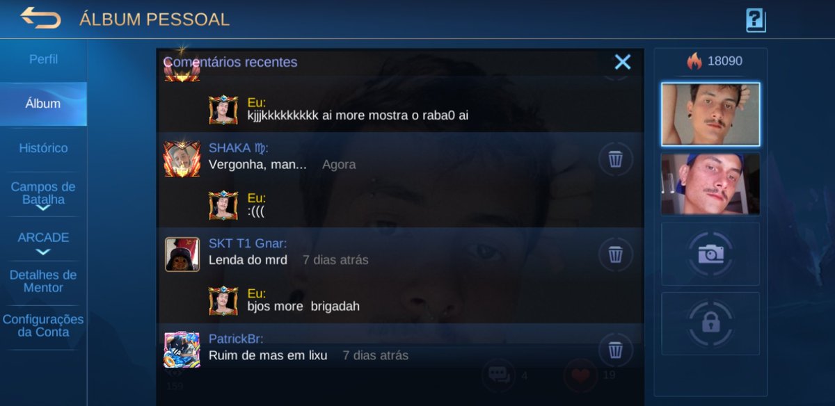 tocomendopao's tweet photo. No lol mobile as pessoas podem te xingar nas foto do joguinho quando vc joga mal ??? https://t.co/plM9s7Fp35