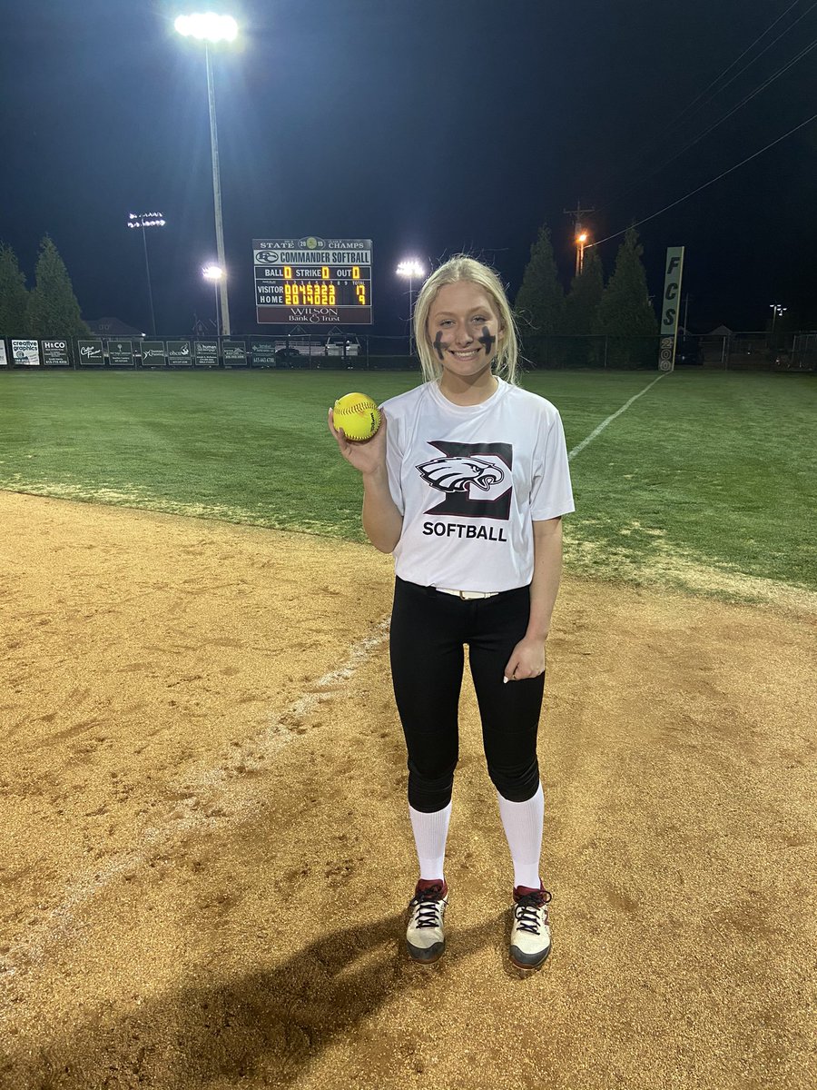 Big shout out to <a href="/BellaBain2/">Bella Bain</a> for her 2 run homer tonight to aide the Lady Eagles in a win over Friendship Christian with a score of 17-9. #onestepatatime