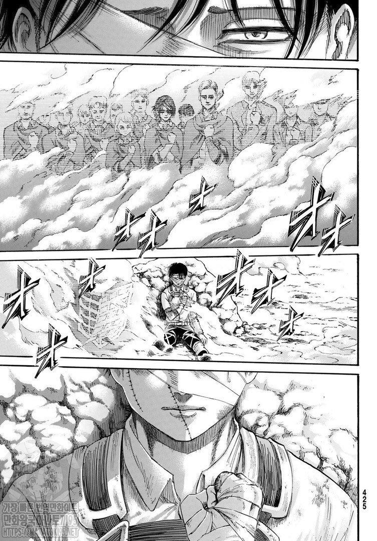 Maf80142513's tweet image. #ThankYouIsayama 
La visión de los soldados caídos, haciendo el símbolo del "Entreguen sus corazones" es simplemente hermoso, emocionante y triste. Shingeki no Kyojin es una de las mejores historias que existirán para siempre, solo puedo decir gracias Isayama por regalarnos esto.