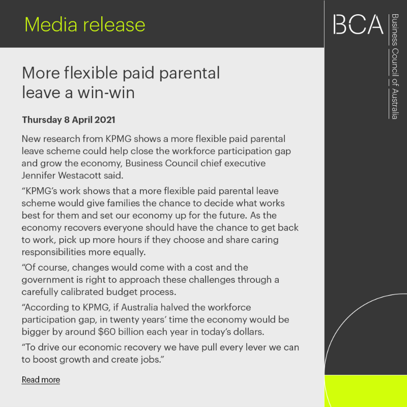 BCAcomau's tweet photo. As the economy recovers everyone should have the chance to get back to work, pick up more hours if they choose and share caring responsibilities more equally.

Full release ⬇