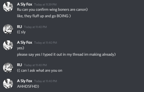 - Wing boners are canon. That's it. They're canon.